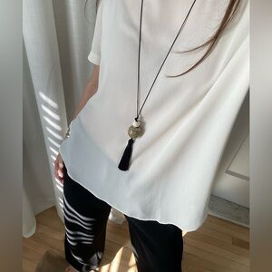 Tassel Pendant Necklace – Julietta eze Inspired Minimalist Long Necklace